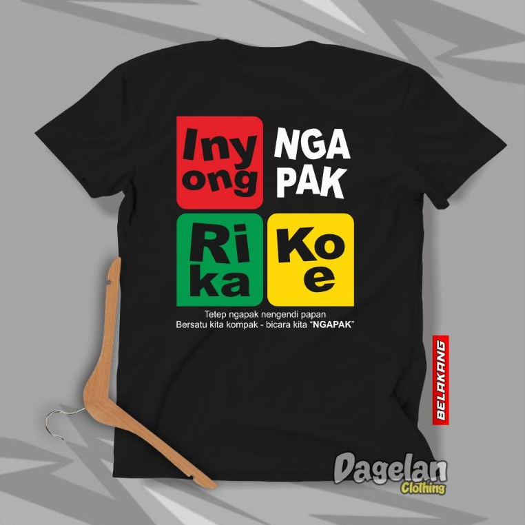 Lathi Kaos Baju Ngapak Penginyongan Katun Cotton Hitam Pendek Lembut Adem Nyaman Dipakai Tebal Distr