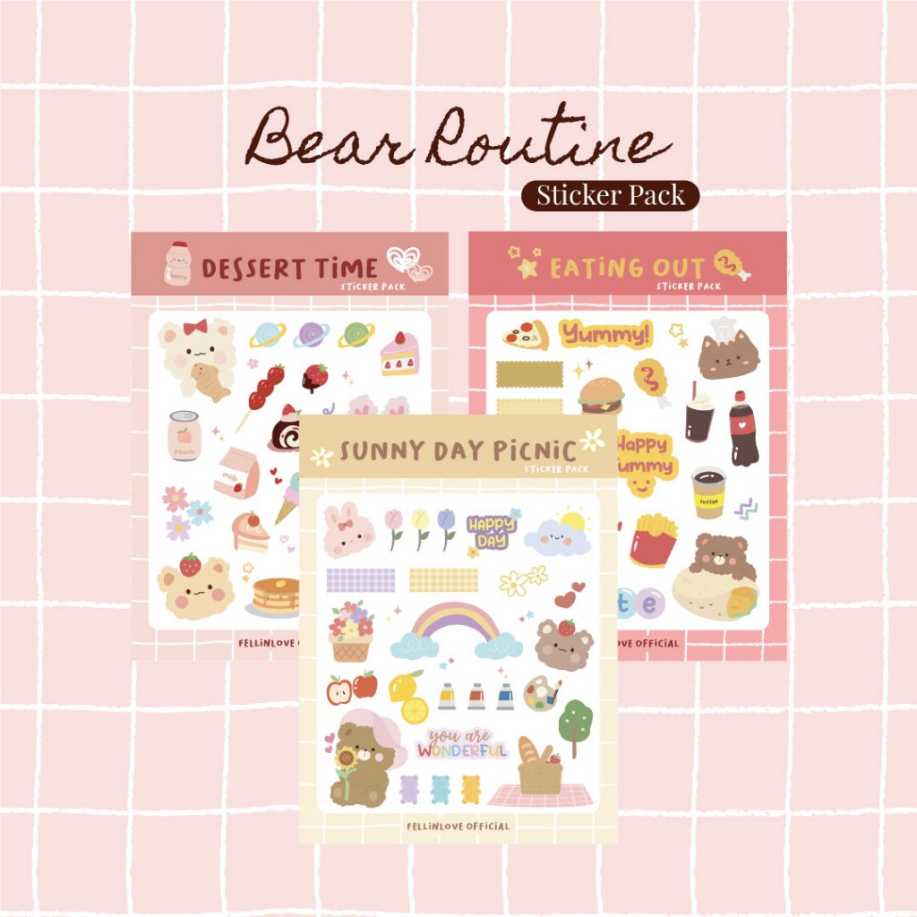 

1 PACK Bear's Activity Sticker | FellinLove