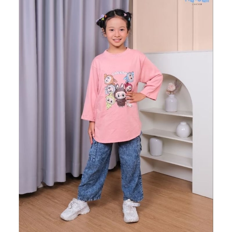 Setelan anak perempuan/setelan anak labubu/setelan anak combed24/celana jeans