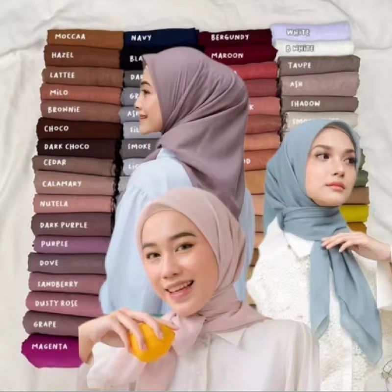 segi empat katun Paris polos hijab segi empat Paris varisha Humaira