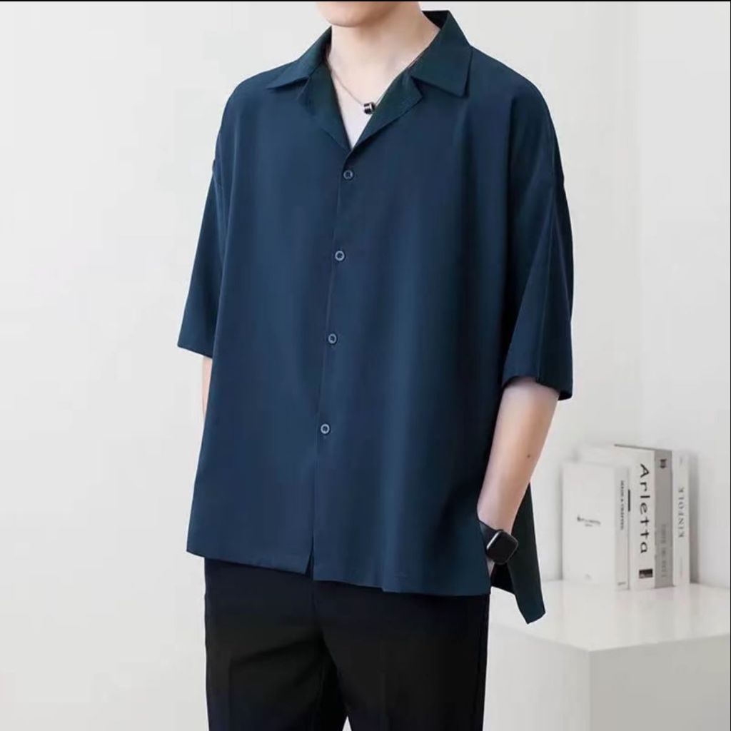 Kemeja Pria Hawai Keren Outfit Cowok Terbaru Katun Rayon