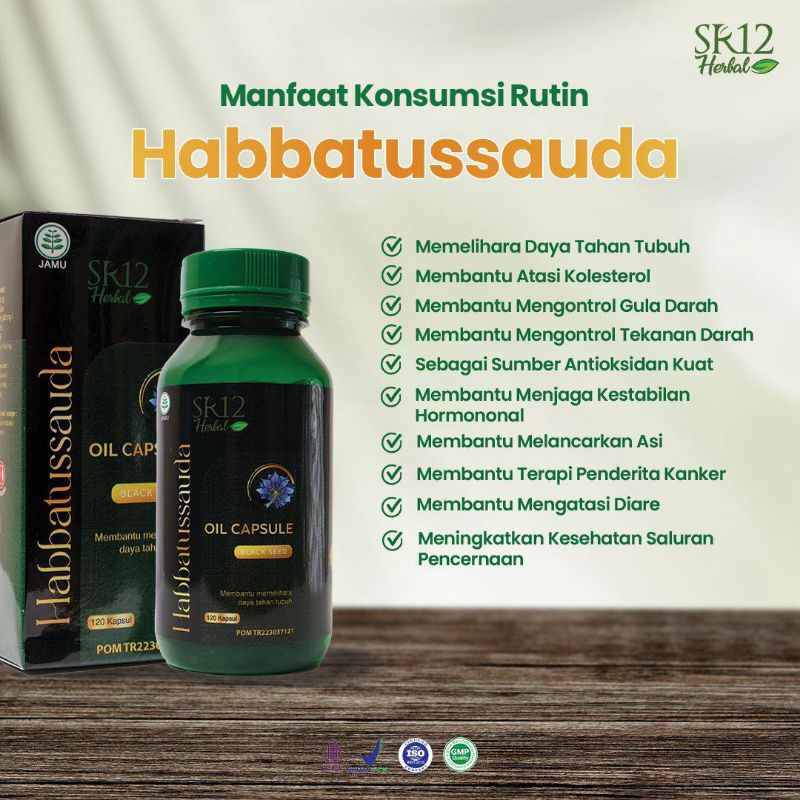 Habbatussauda Oil Capsule SR12, Habbatussauda SR12, Habbatussauda Original Asli, Habbatussauda, Habb