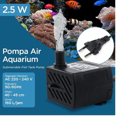 Pompa aquarium air mini 220v colok listrik 2,5 watt