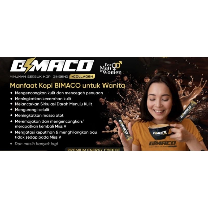 kopi stamina bimaco super strong dg panax ginseng korea dan collagen jepang isi 1 box 8 sachet yang 