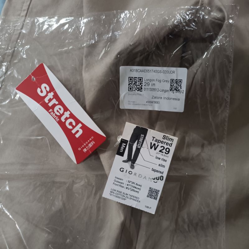 ORIGINAL Giordano Pants Essential Khakis/Celana Chinos Giordano Size 29 (Bisa Nego Tipis²)