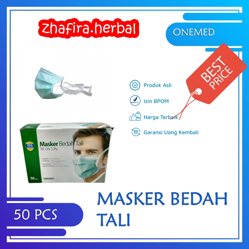 MASKER BEDAH TALI ONEMED ISI 50 PCS