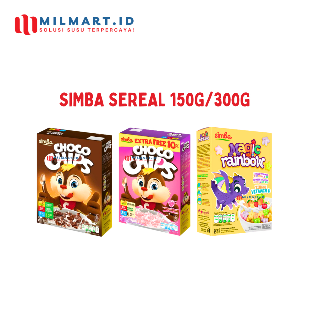 

SEREAL SIMBA CHOCO CHIPS CEREAL SARAPAN COKLAT STRAWBERRY RAINBOW KOTAK