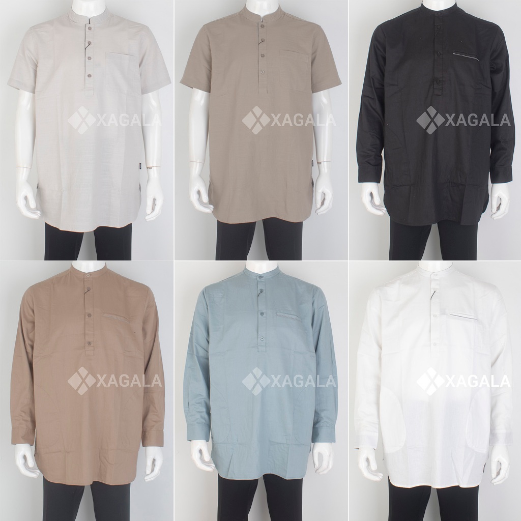 BAJU KOKO PRIA LENGAN PANJANG KURTA KOKO PAKISTAN PENDEK KEMKO ATASAN MUSLIM PRIA PIERRE GRUNO