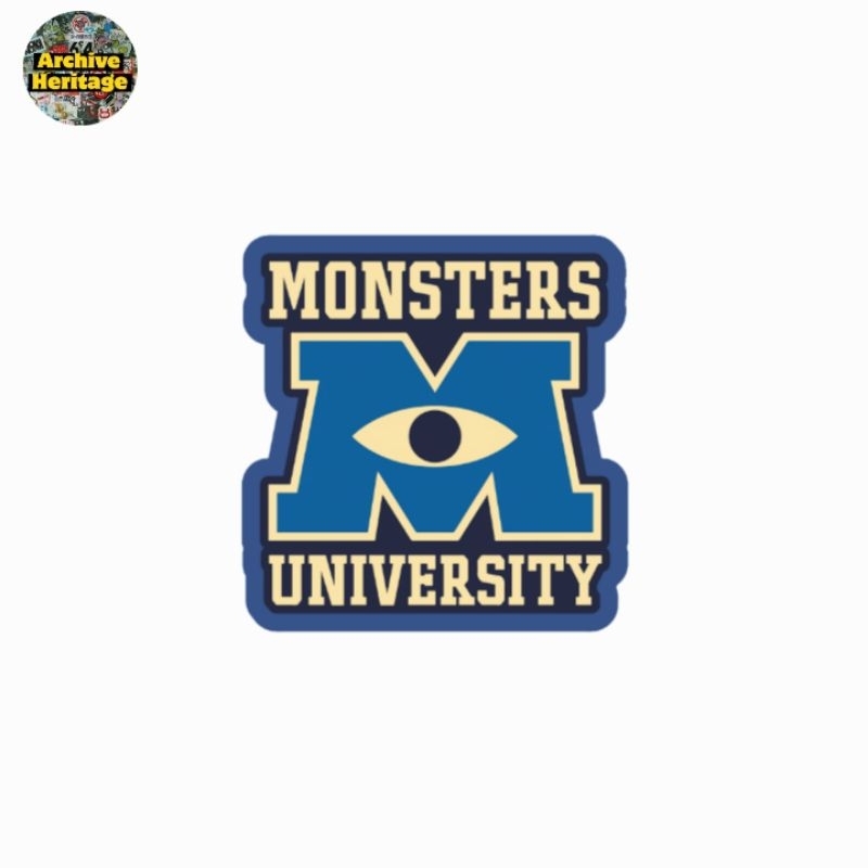 

sticker Monster University logo cartoon film kartun diecut stiker