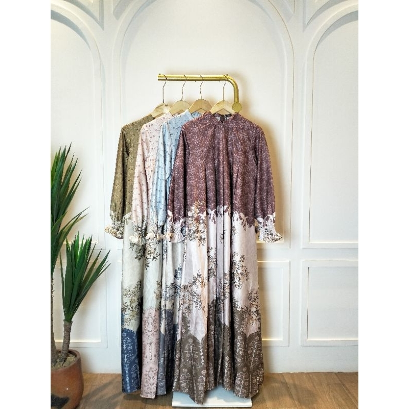 AMIRSYA dress by Zalifa,gamis zalifa terbaru,gamis satin original,gamis brand