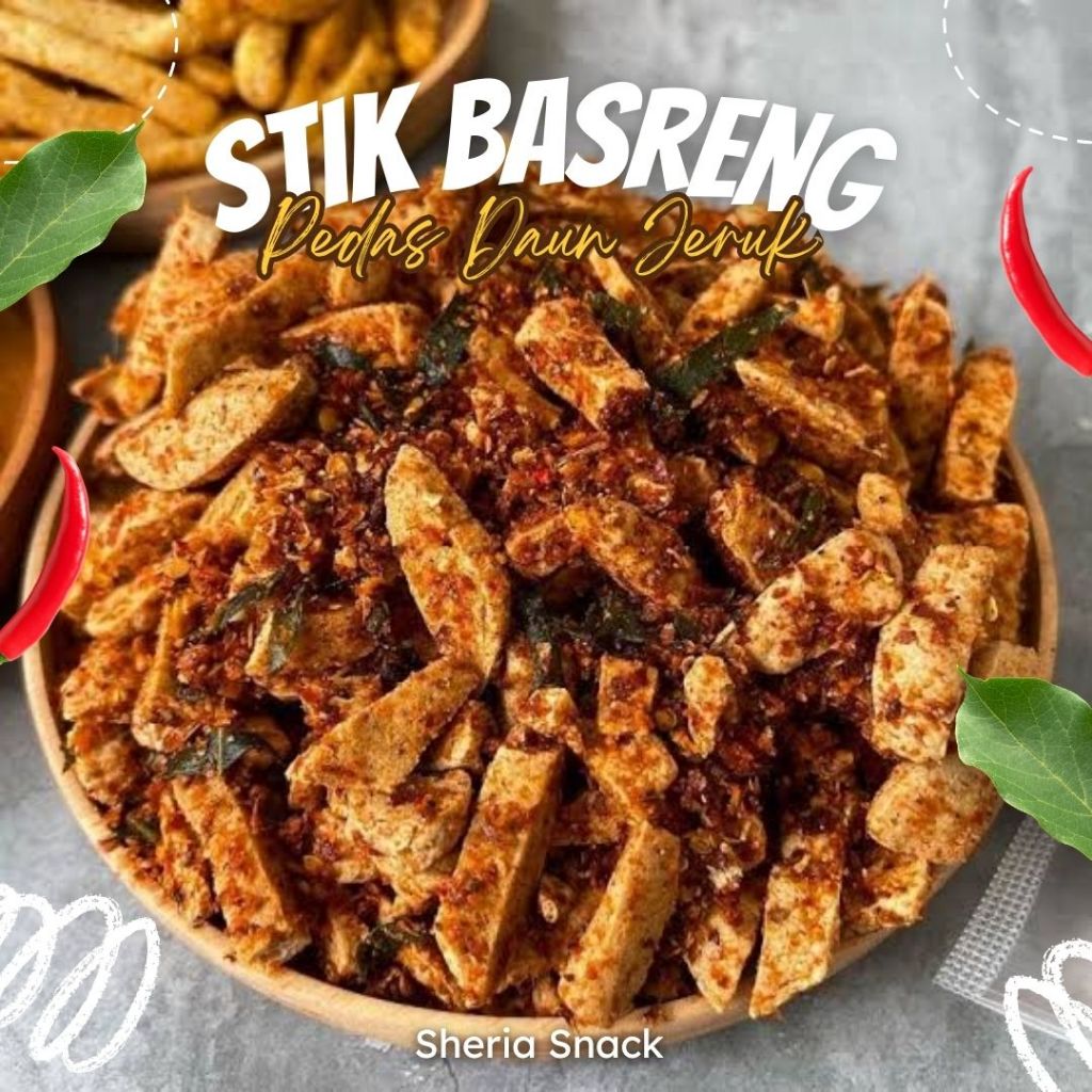 

Basreng Daun Jeruk Pedas Renyah dan Gurih 250gr & 500gr - Camilan Pedas Enak Bikin Nagih