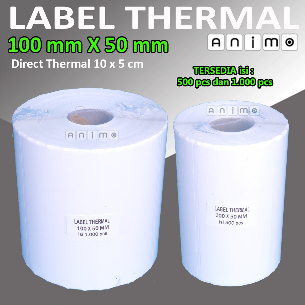

HJK LABEL THERMAL 100 X 50 isi 500 PCS - BARCODE Thermal 100X50 MM - Direct Thermal 100 X 50 mm -