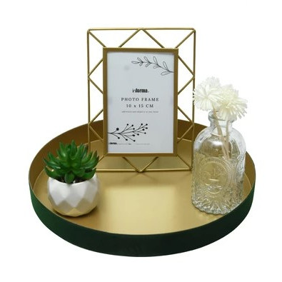 Informa Set 4 Pcs Hiasan Meja Round Estetik - Gold