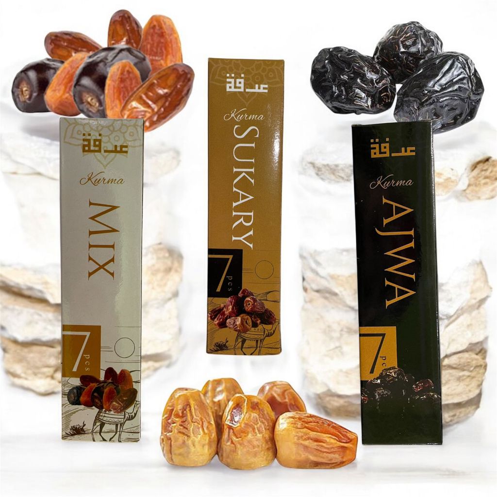 

KURMA AJWA PREMIUM 7 BUTIR | KURMA SUKARI 7 BUTIR | KURMA MIX 7 BUTIR | KURMA PALEMBANG | BUTIK AROFAH PALEMBANG
