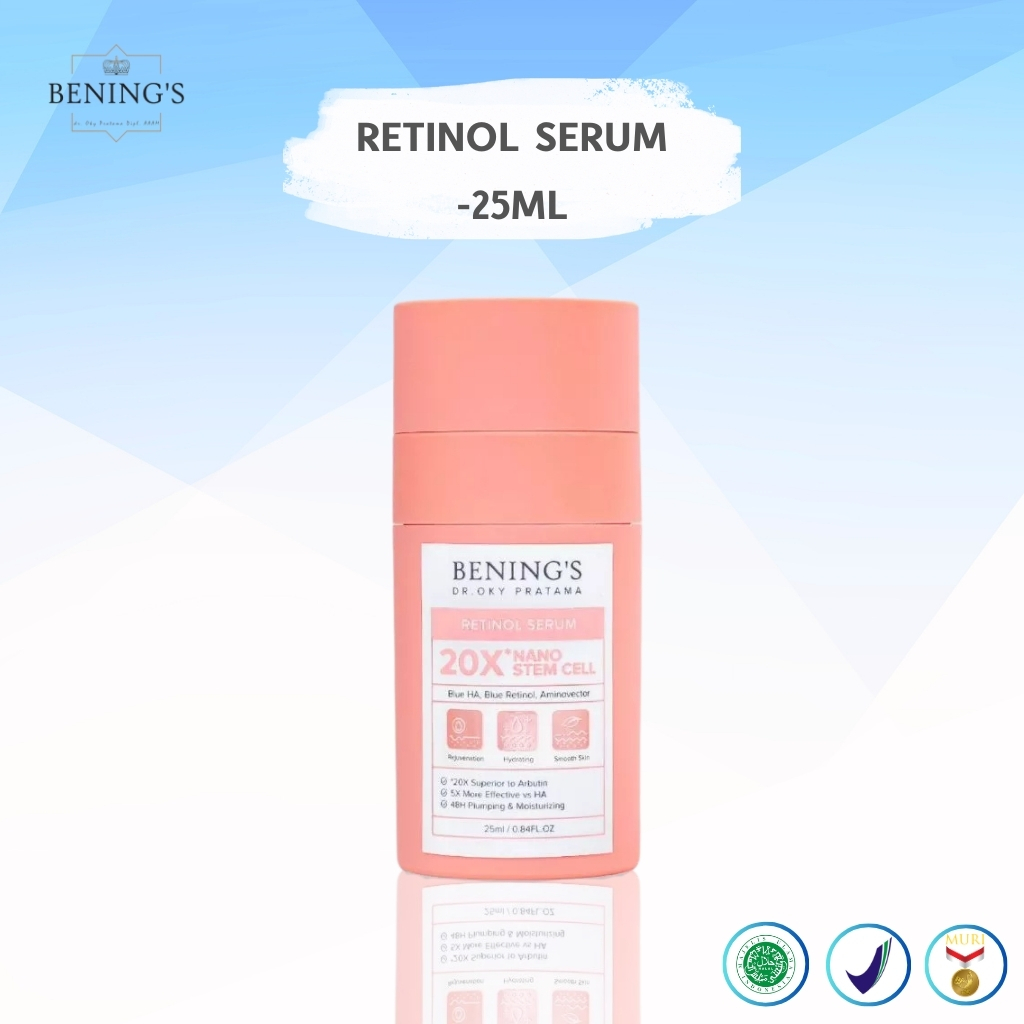 BENING'S Serum Retinol Untuk wajah Scar Bopeng by dr oky pratama Benings Clinic BPOM DOKTIF APPROVED