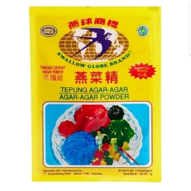 

Agar Agar Cap Swallow Globe 7gram