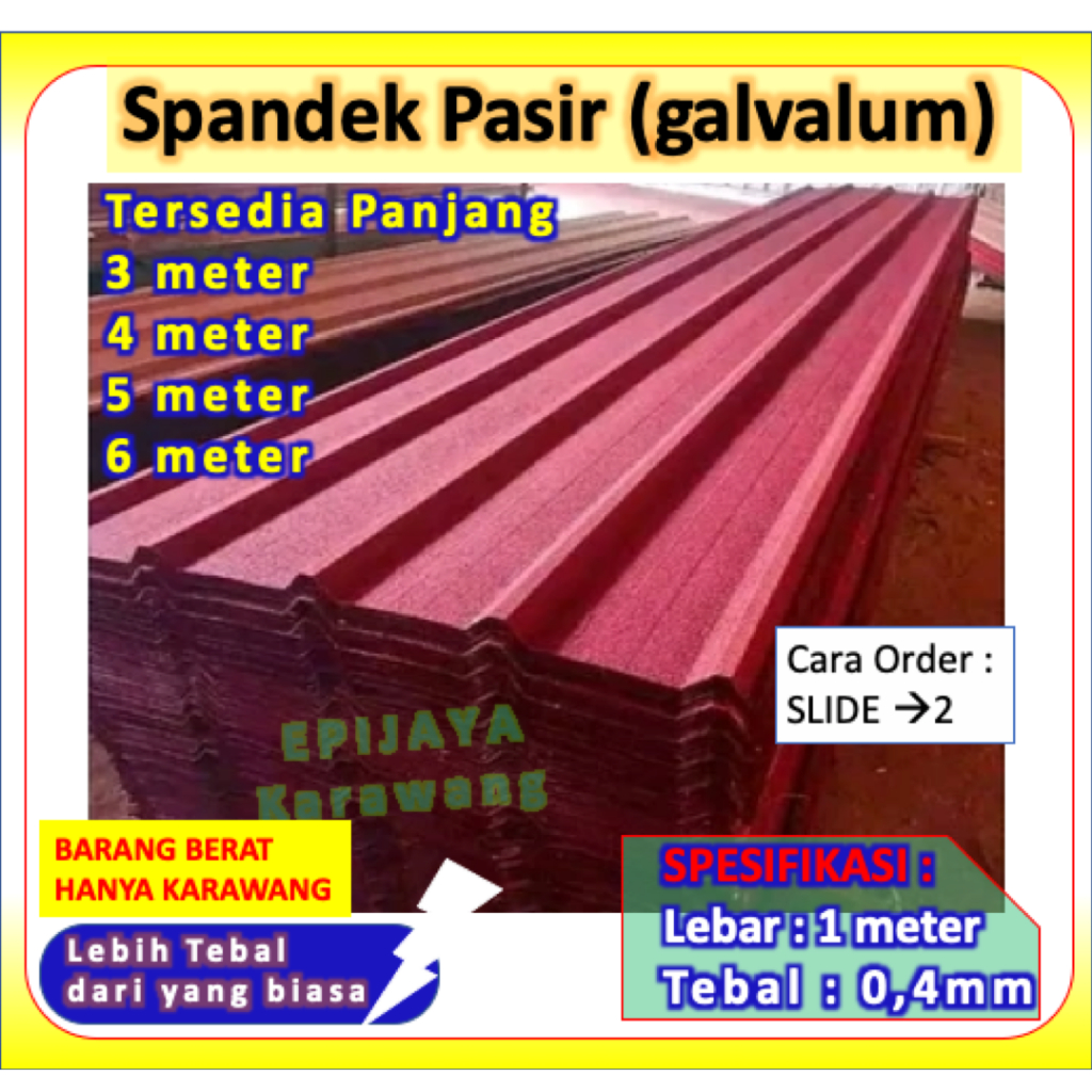 Spandek Pasir Tebal ukuran 3meter - 6meter