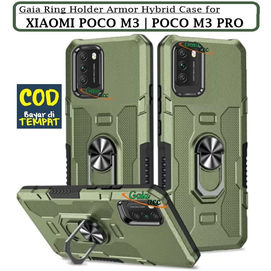 Casing Untuk XIAOMI POCO M3 /POCO M3 PRO Hard Case Ring Armor Robot Case Kickstand Hybrid/Ring Holde