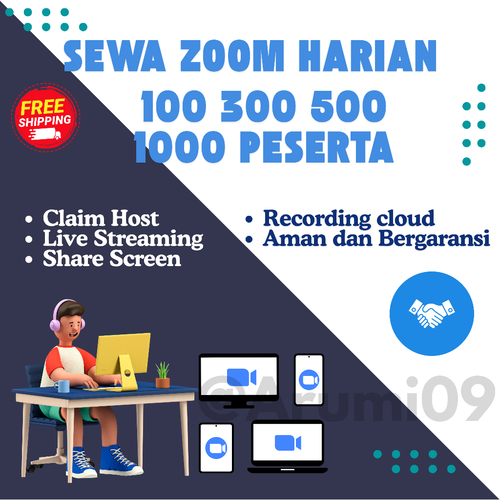 SEWA ZOOM HARIAN PREMIUM---CLAIM HOST 100--1000 PESERTA