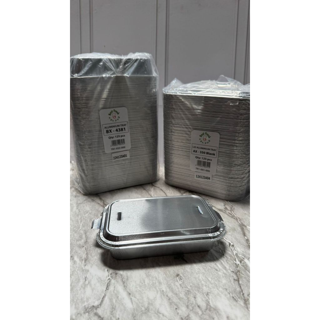 [25 pcs] Alumunium Foil Tray BX 4381 | Tempat Mentai Rice Lasagna | Alumunium foil tray + tutup | me