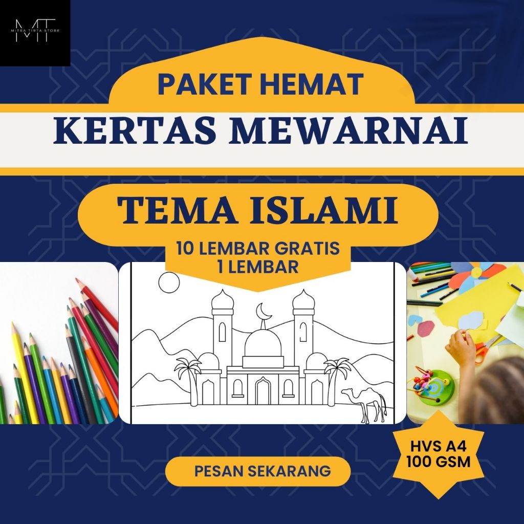 

10 LEMBAR KERTAS MEWARNAI TERMURAH/ KERTAS GAMBAR / TEMA ISLAMI / KERTAS MEWARNAI ANAK PAUD TK SD