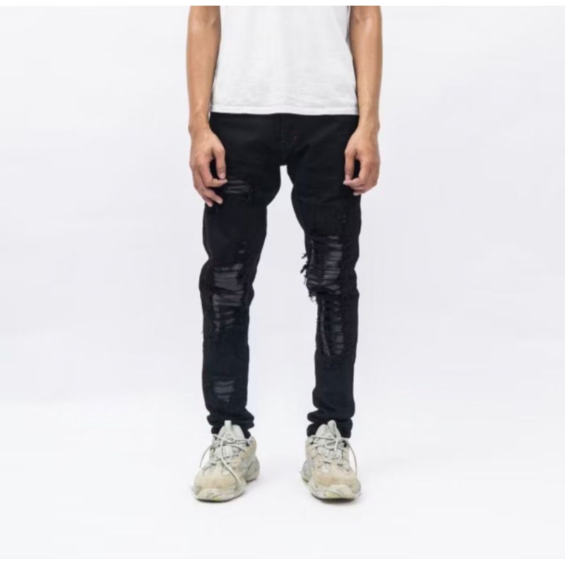 H1 leather patch - Black - Celana Jeans