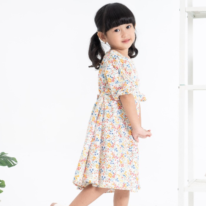 ROSEY Dress Orange Dress anak perempuan Dress anak lengan pendek