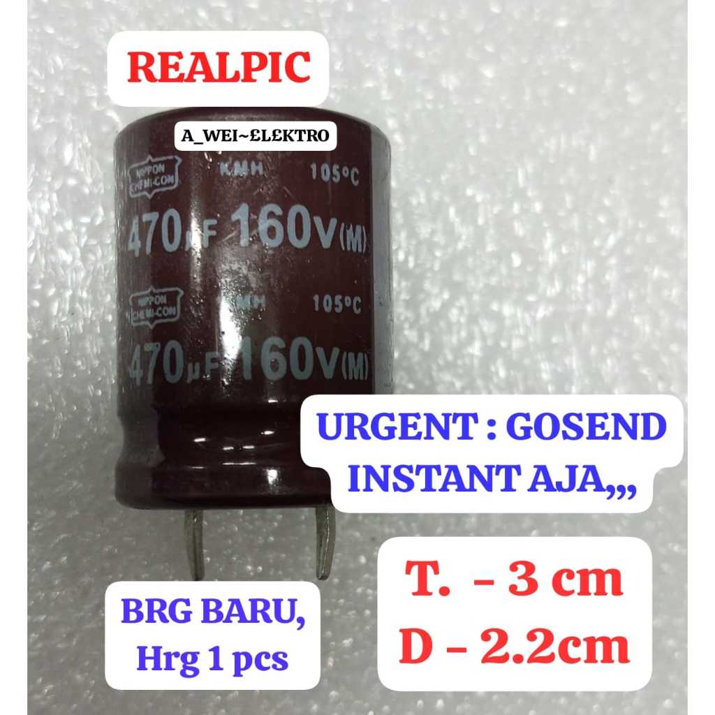 ELCO/CAPASITOR 470/160V 470uf160v 470uf/160v 470uf 160v NIPPON