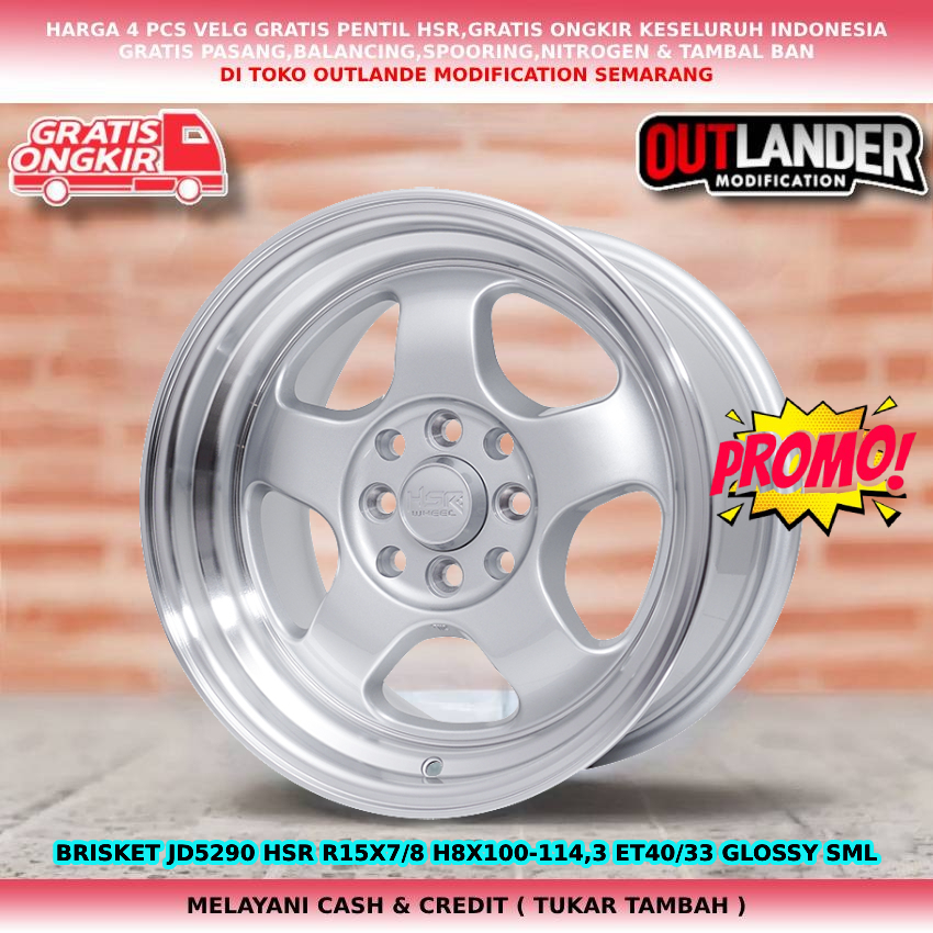 Velg hsr brisket r15 celong vios mirage march avega mobilio sigra agya pelek celong hsr ring 15
