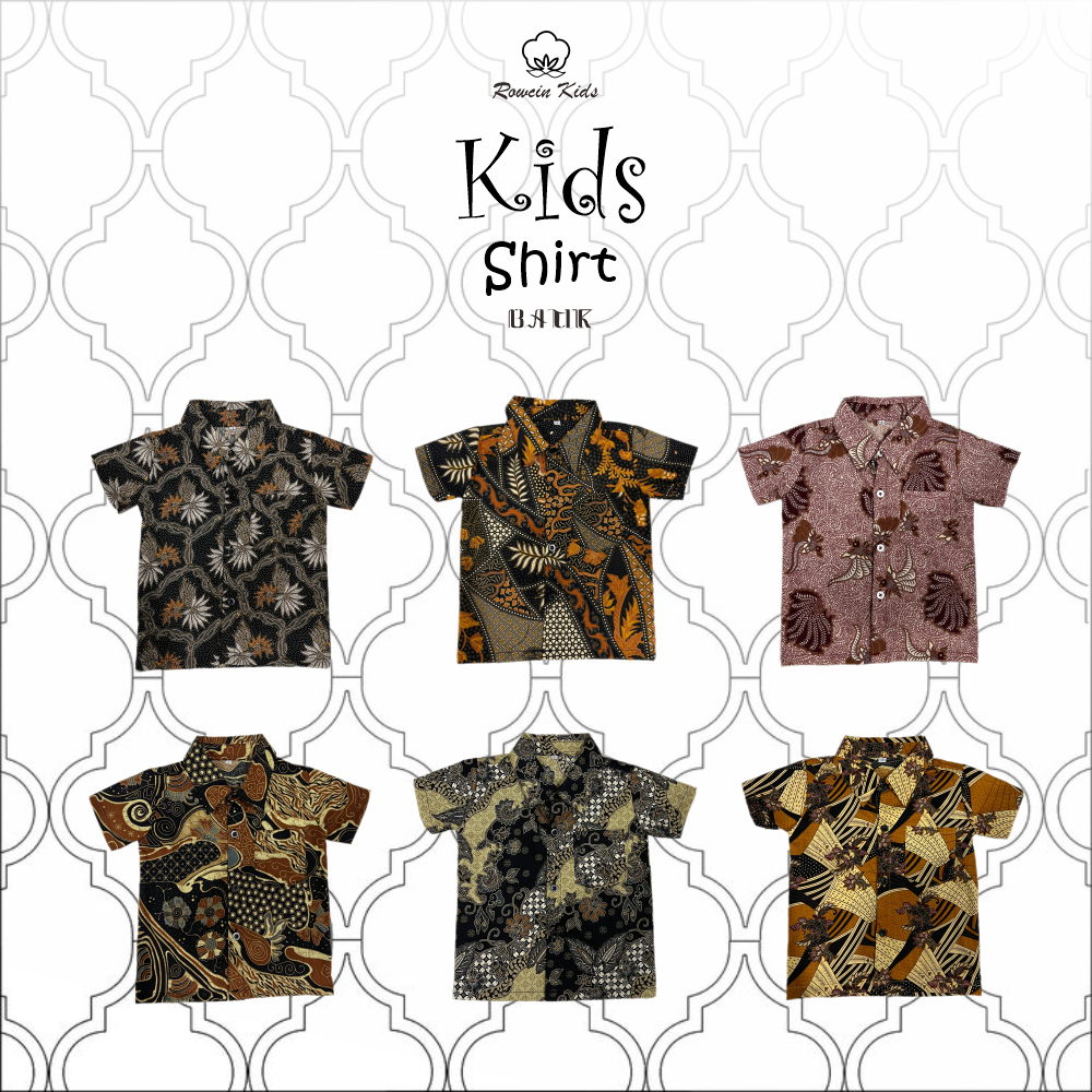 KEMEJA ANAK ANAK MOTIF BATIK PRIA DAN WANITA BAHAN RAYON ORGANIK UNISEX KIDS SHIRT