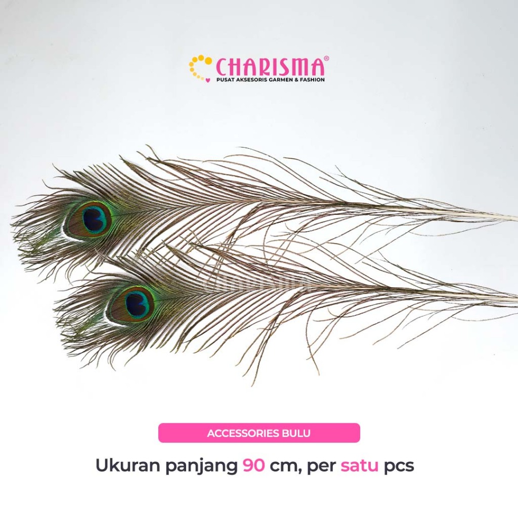 Charisma Accessories Bulu Merak Sintetis 90cm/ Hiasan Bulu/ Bulu Burung Merak