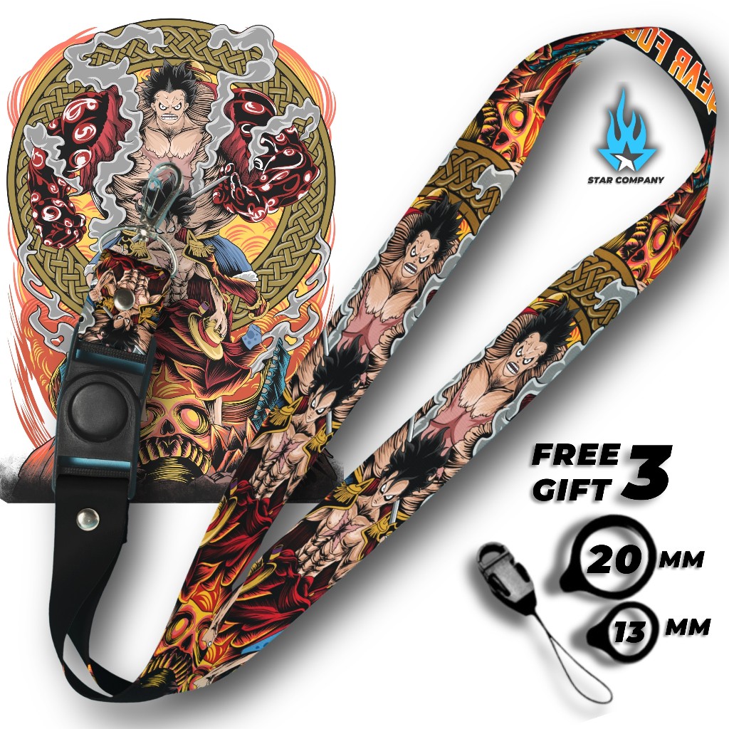 

LANYARD LUFFY GEAR FOUR 4 GANTUNGAN HANDPHONE & UNTUK ID CARD