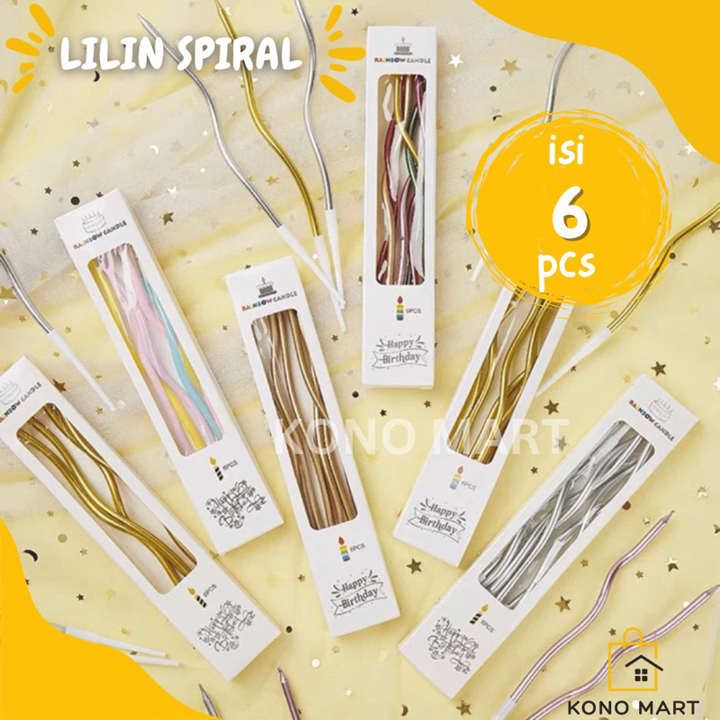 Lilin Spiral Ulang Tahun Korea Premium Panjang / Birthday Candle Premium / Lilin Ulang Tahun Bento C