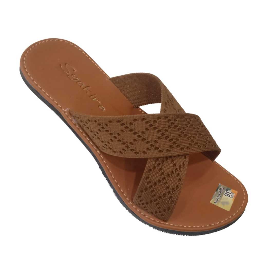 Syakira Sendal Tasik Wanita 05 Coklat, Khaki 36-40