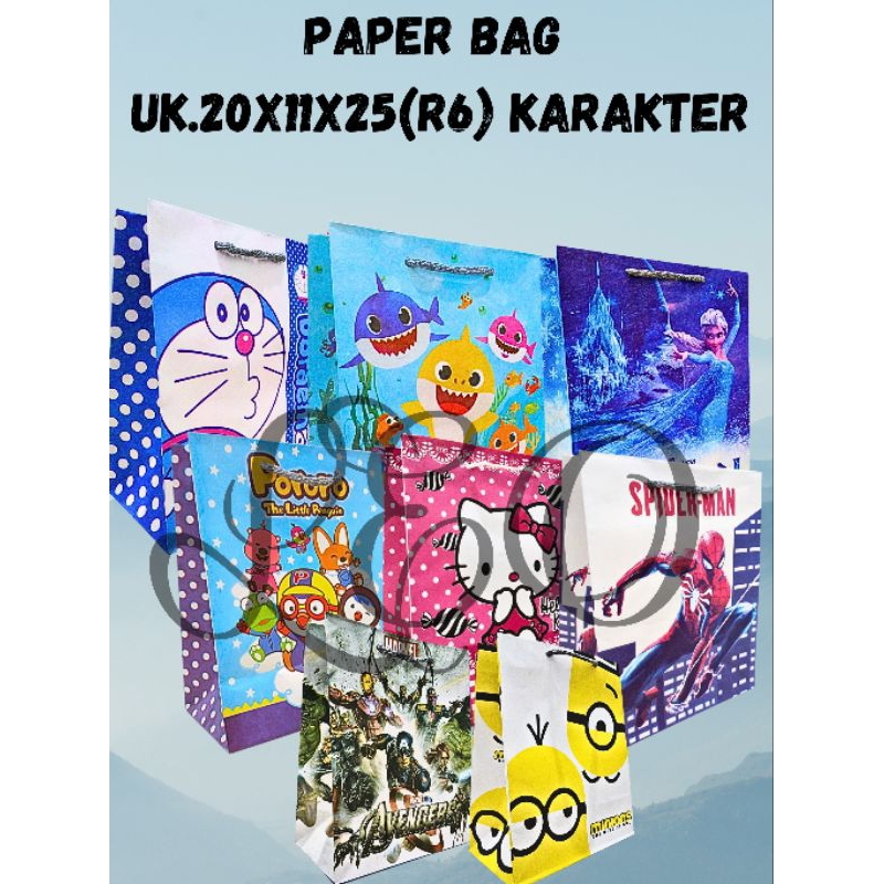 

Paper Bag PREMIUM Karakter Lucu MURAH (UK. P20 X L11 X T25 (R6) - Cocok untuk Kado & Souvenir, Elegan & Unik Pilihan Banyak Motif Desain Colorful dan Imut
