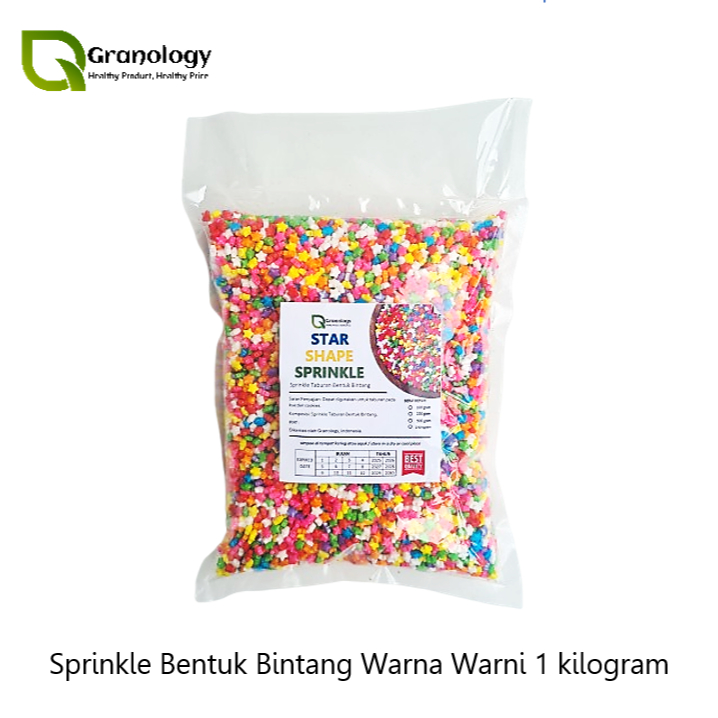 

Sprinkle Bentuk Bintang / Star Sprinkle (1 kilogram) by Granology