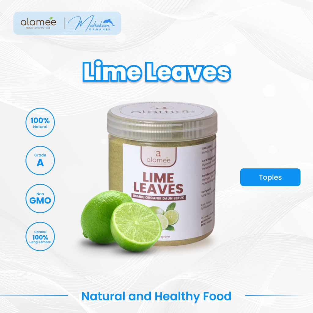 

ALAMEE Bubuk Daun Jeruk Bumbu Instan Lime Powder Dapur Organik Murni Asli Seasoning Toples