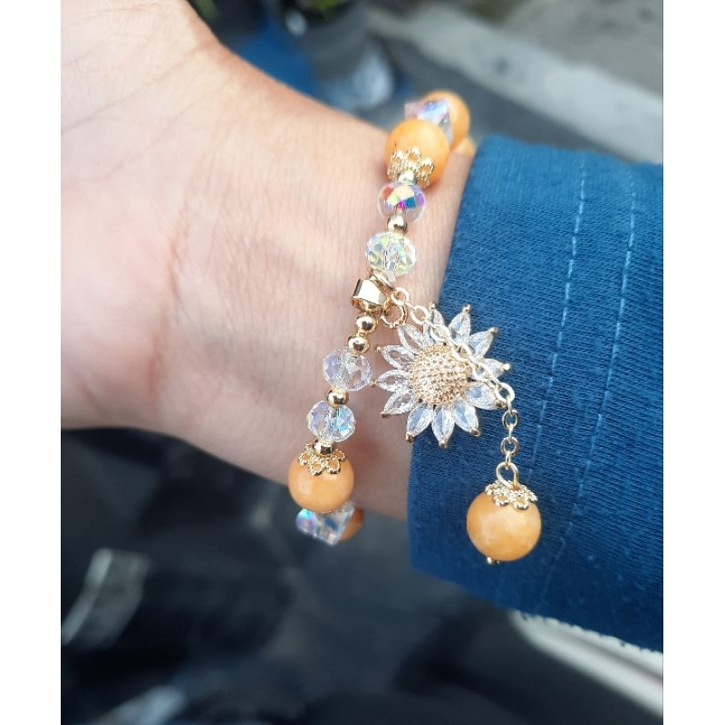 gelang batu giok matahari penarik rejeki