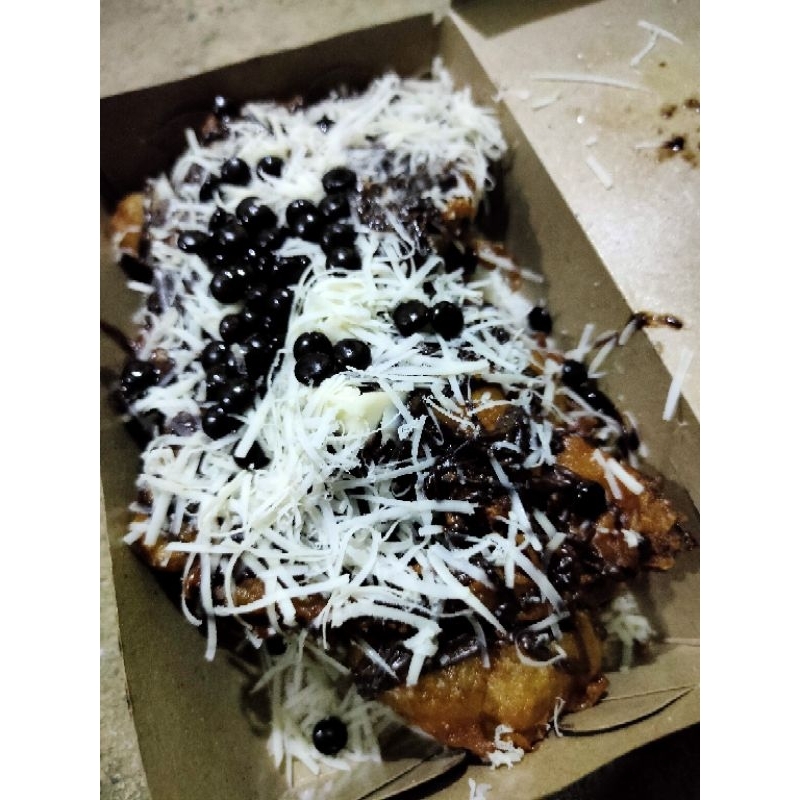 

pisang keju rasa coklat kental manis