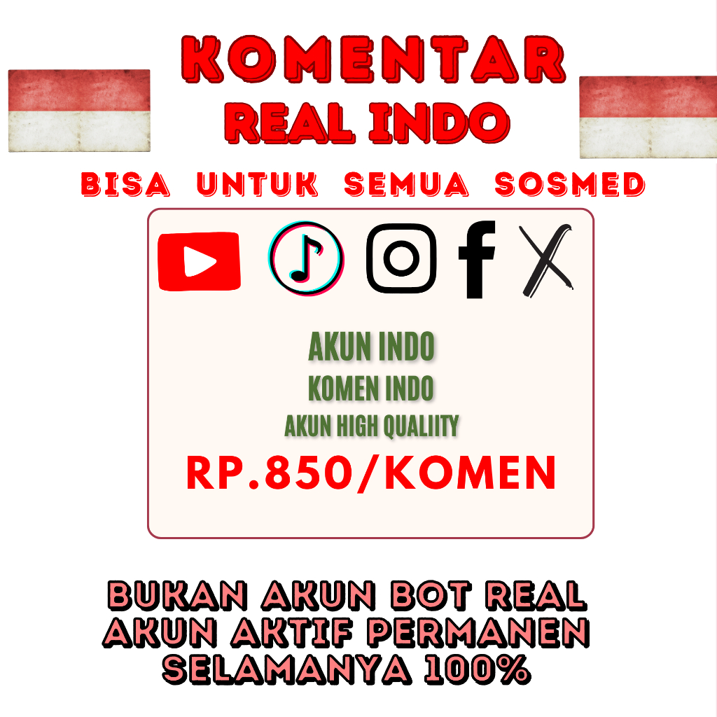 JASA KOMEN INSTAGRAM KOMEN TIKTOK KOMEN FACEBOOK KOMEN TWITTER X