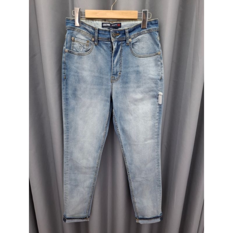 3Second Celana Slim Fit Light Blue Jeans Original