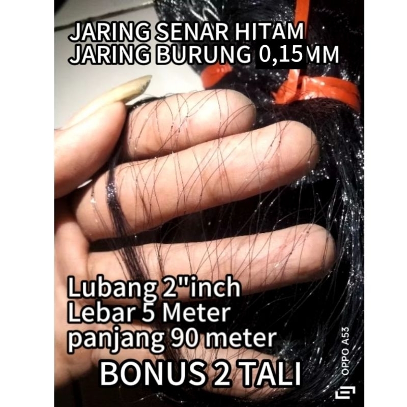 JARING BURUNG / JARING SENAR HITAM 0,15MM-2"INCH