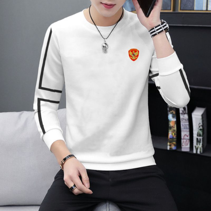 kaos lengan panjang pria distro34/Kaos kerah resleting pria lengan panjang kaos resleting Kaos kerah