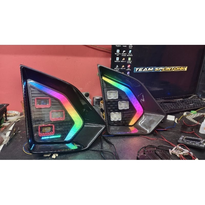 Lampu bemper jetbus 5 kw super DRL rgb sein running bluetooth. Foglamp jetbus 5 variasi