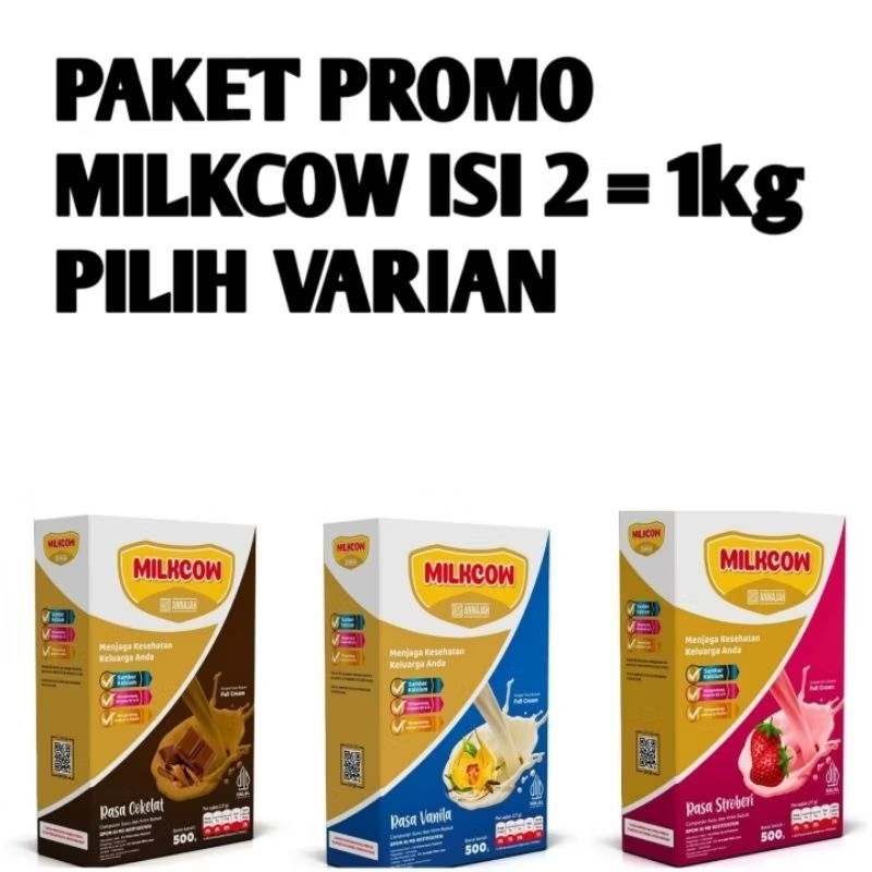 

MILKCOW susu 500 gr (isi 2) || SUSU SAPI BUBUK || Susu penggemuk badan || susu anak - dewasa
