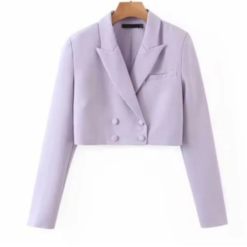 fuadifashion - [015] Emma Cropped - Blazer Crop Wanita Model Terbaru | Crop Blazer 4 Buttons | Blous