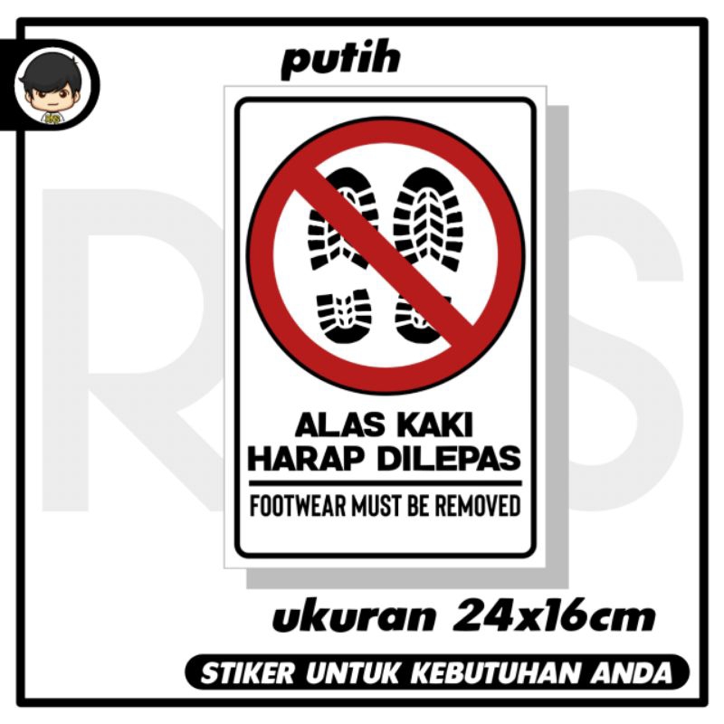

stiker lepas sepatu alas kaki sticker rambu