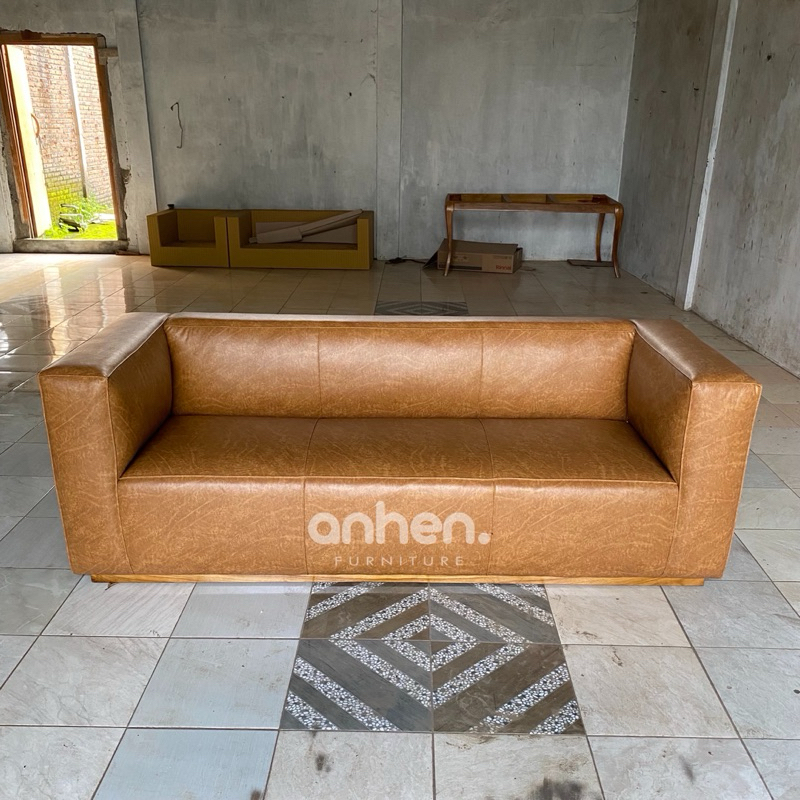 Sofa Tamu Modern Minimalis / Sofa Ruang Tunggu / Sofa Tamu Kulit Sintetis