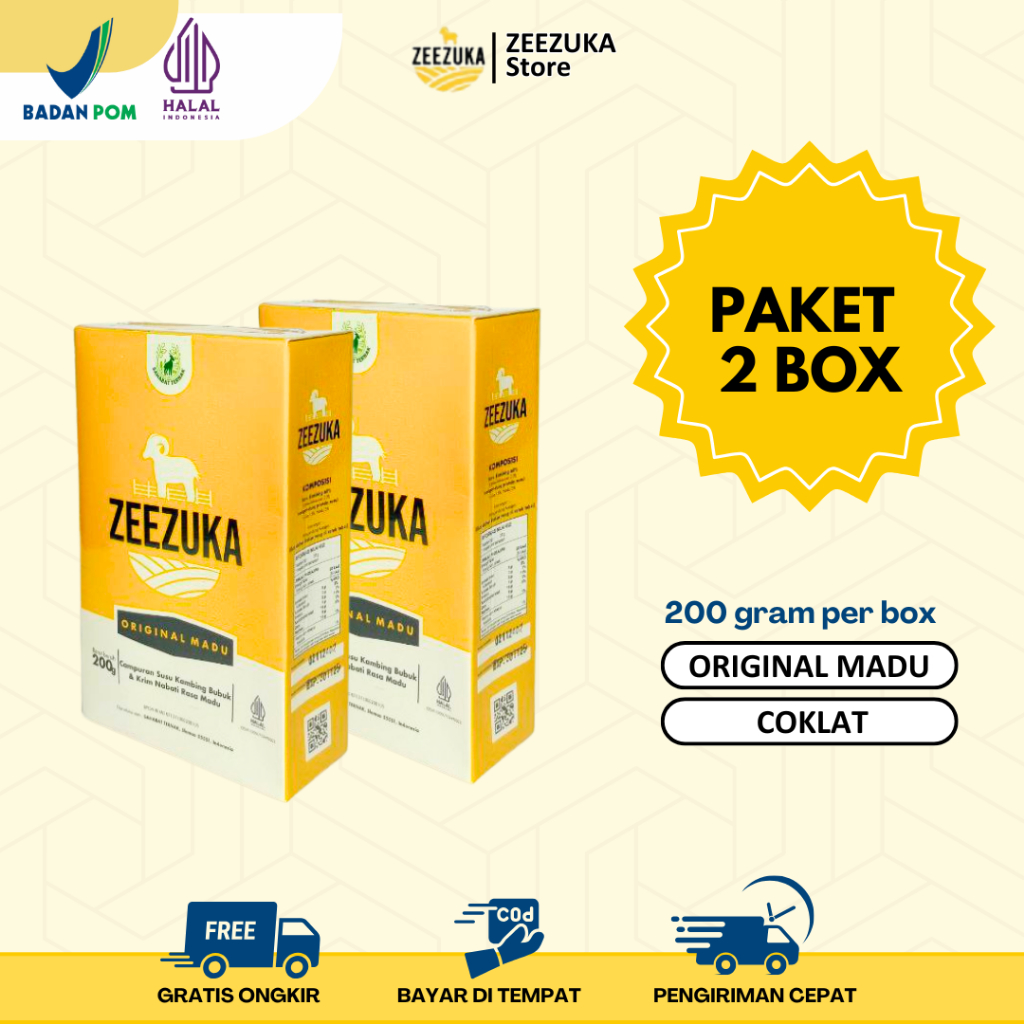 

2BOX ZEEZUKA Susu Kambing Pernapasan Tulang Sendi 200 gr per Box