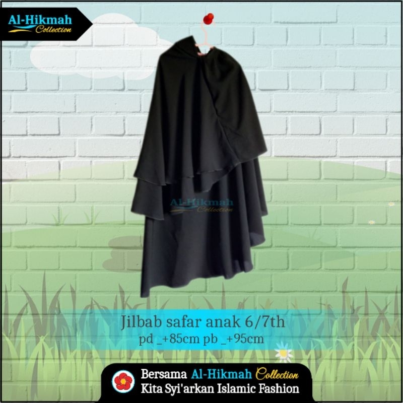 Jilbab Safar Anak  +_ 6 dan 7 Tahun | Jilbab Ritz Berpurdah Alhikmah Collection | Jilbab Banat Syari
